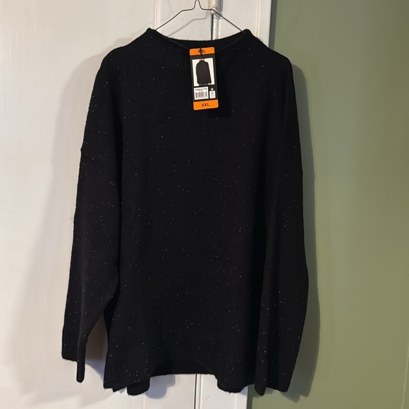 Well Worn Ladies' Nep Yarn Black White Speckled XXL Sweater New With Tags - Picture 10 of 17